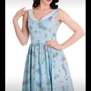 Hellbunny mermaid print dress M modcloth